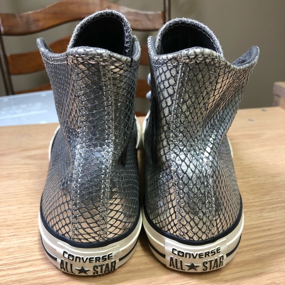 *SOLD!* Converse Metallic Silver Snakeskin Sneaker - Picture 4 of 8